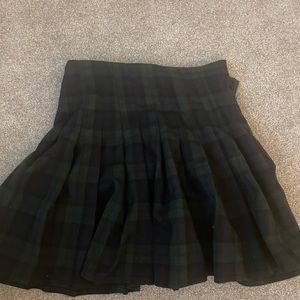 brandy melville green checkered mini skirt